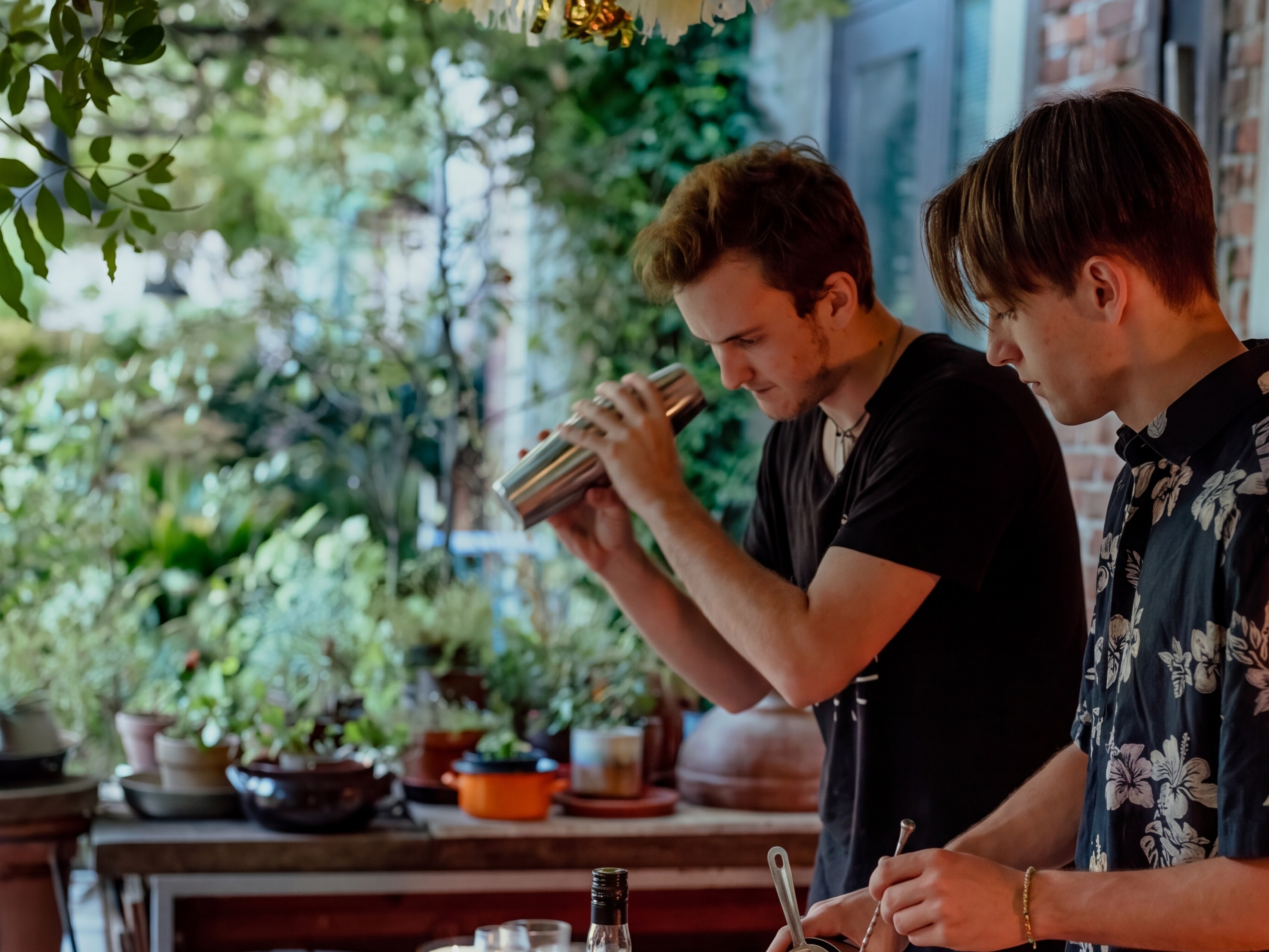 Cocktails being built at a celebration